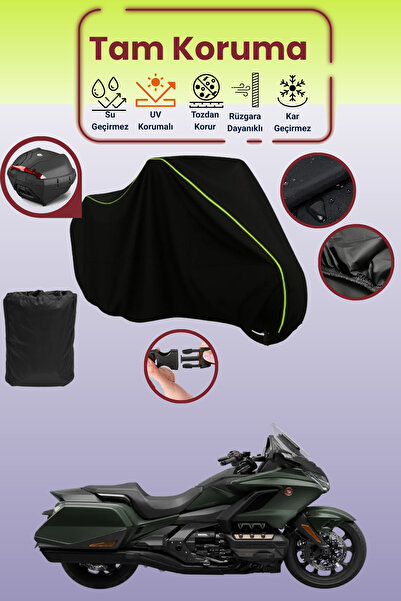 Dokaca Neo حقيبة خلفية باللون الأسود النيون قماش مجدّل متوافقة مع هوندا جولدو...