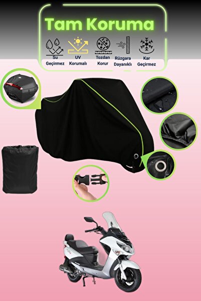 Dokaca Neo حقيبة خلفية وقفل أسود نيون قماش مجدّل متوافقة مع SYM Joyride S 200...