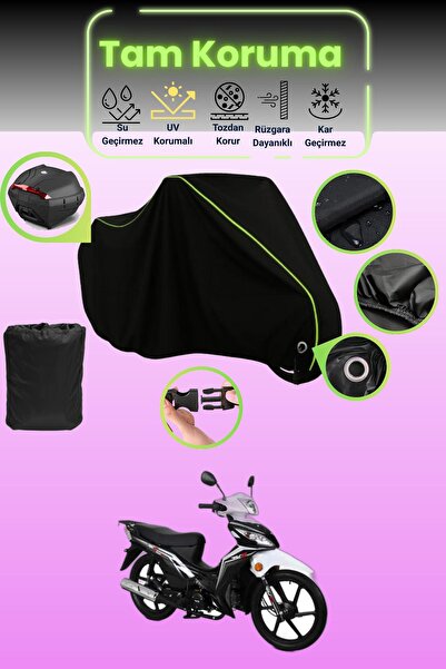 Dokaca Neo قماش دراجة نارية متوافق مع RKS Rodos 100 باللون الأسود النيون قماش...