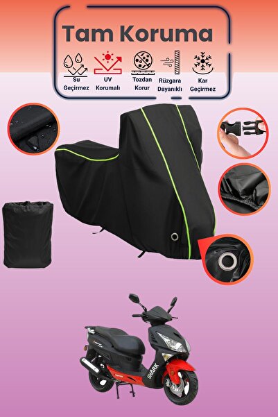 Dokaca Neo غطاء دراجة نارية أسود نيون قماش مجدّل متوافق مع آسيا شارك 150، غطا...