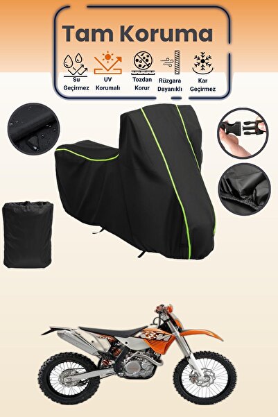 Dokaca Neo غطاء محرك متوافق مع KTM 400 EXC باللون الأسود النيون قماش مجدّل، غ...