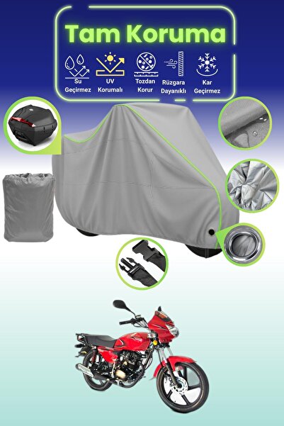 Dokaca Neo قماش دراجة نارية رمادي نيون قماش مجدّل متوافق مع قفل وحقيبة خلفية ...