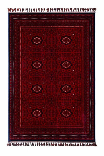 Elvey Home Afgan Vintage Kaymaz Taban Gerçek Kadife Bambu Sık Dokuma Otantik ...