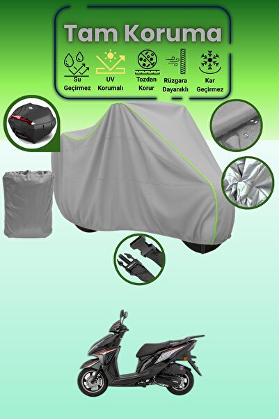 Dokaca Neo حقيبة خلفية رمادية نيون قماش مجدّل متوافقة مع مونديال 125، غطاء مح...