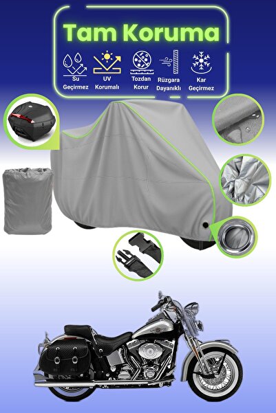 Dokaca Neo حقيبة خلفية رمادية نيون قماش مجدّل متوافقة مع حقيبة هارلي ديفيدسون...