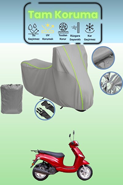 Dokaca Neo غطاء دراجة نارية رمادي نيون قماش مجدّل كانوني ويكي 125 متوافق، غطا...