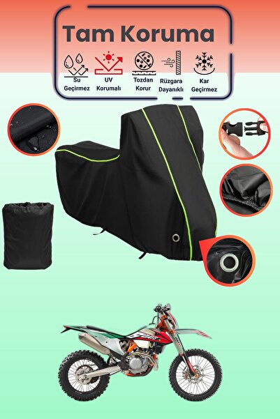 Dokaca Neo غطاء دراجة نارية متوافق مع KTM 500 EXC باللون الأسود النيون قماش م...