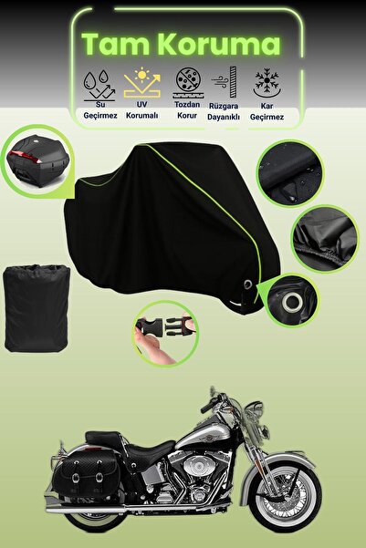 Dokaca Neo حقيبة خلفية سوداء نيون قماش مجدّل متوافقة مع حقيبة هارلي ديفيدسون ...