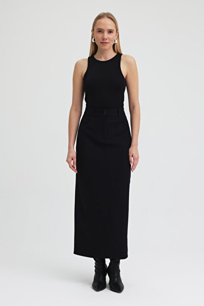 Lijuri Pocket detailed basic midi skirt 4080 r5-f-k1