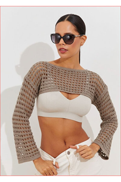 Be Best Women's Mink Lace-Like Knit Bolero Be299