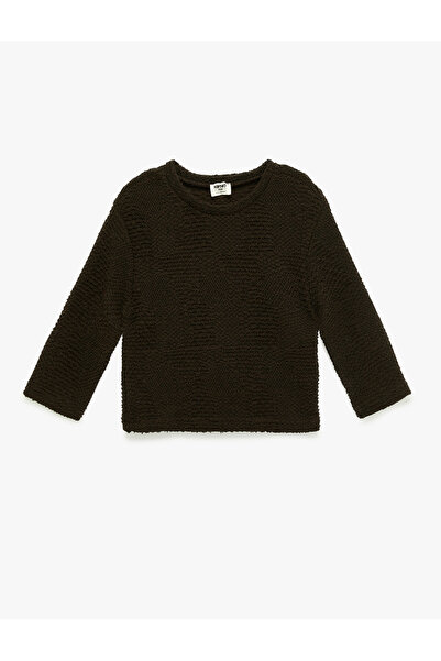 Koton guler rotund 3/4 mâneci texturate Swea tricou