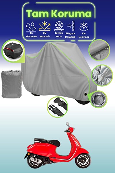 Dokaca Neo حقيبة خلفية وقفل باللون الرمادي النيون قماش مجدّل متوافقة مع Vespa...