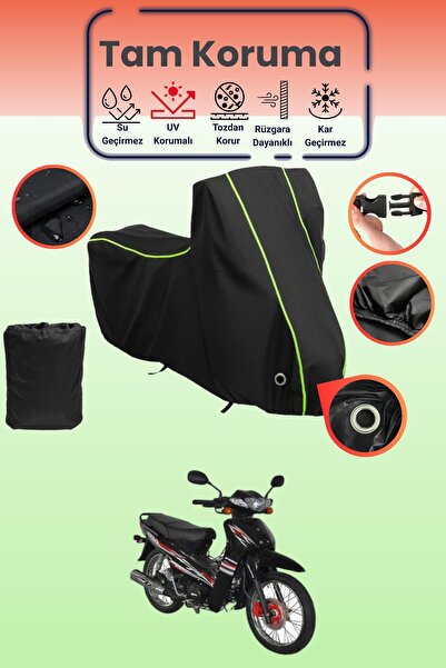 Dokaca Neo غطاء دراجة نارية متوافق مع Yuki YK100-7 باشا من بلاك نيون قماش مجد...