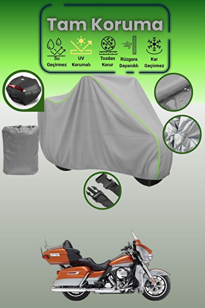 Dokaca Neo حقيبة خلفية رمادية نيون قماش مجدّل متوافقة مع دراجة نارية هارلي دي...