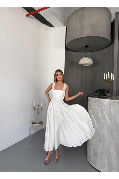 NOVEMBER Fashion Midi Boy Drapeli Şık Elbise