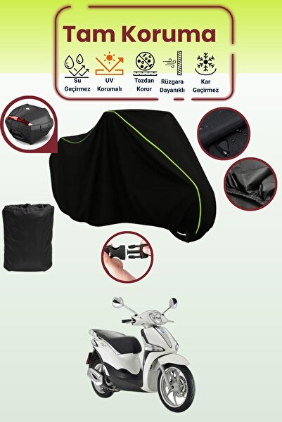 Dokaca Neo حقيبة خلفية سوداء نيون قماش مجدّل متوافقة مع بياجيو ليبرتي 150، غط...