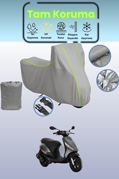 Dokaca Neo غطاء دراجة نارية رمادي نيون قماش مجدّل متوافق مع بياجيو زيب 50، غط...