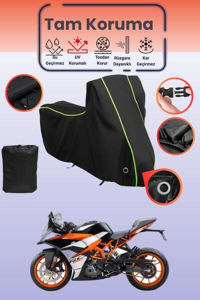 Dokaca Neo غطاء دراجة نارية متوافق مع KTM 390 RC باللون الأسود النيون قماش مج...