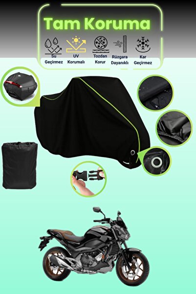 Dokaca Neo حقيبة خلفية وقفل أسود نيون قماش مجدّل متوافقة مع هوندا إن سي 750 إ...