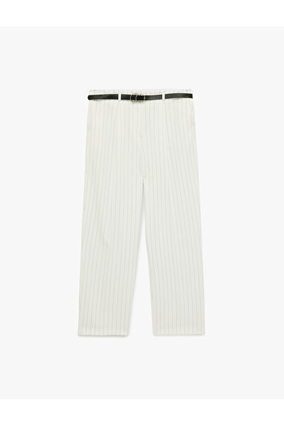 Koton Pantaloni cu dungi Relax Fit cu detaliu curea
