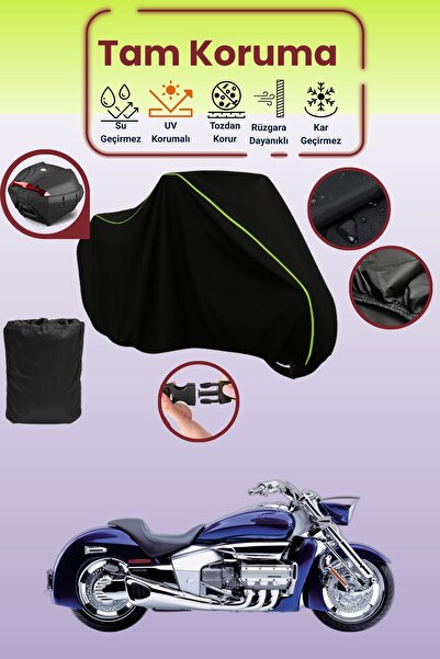 Dokaca Neo حقيبة خلفية سوداء نيون قماش مجدّل متوافقة مع هوندا فالكيري رون، غط...