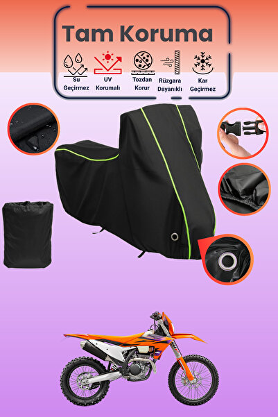 Dokaca Neo غطاء دراجة نارية متوافق مع KTM 250 EXC من Black Neon قماش مجدّل Lo...