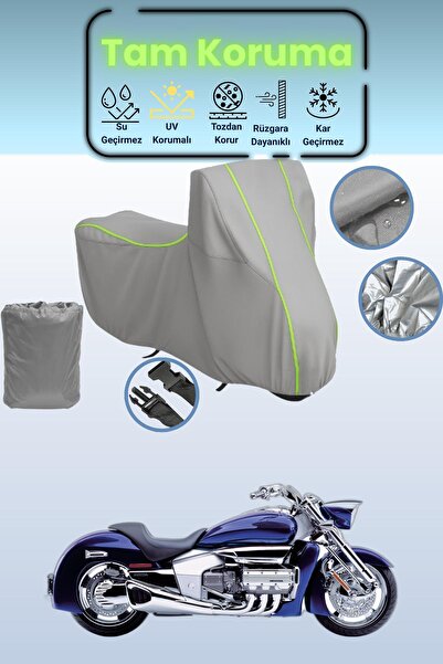 Dokaca Neo غطاء دراجة نارية رمادي نيون قماش مجدّل هوندا فالكيري رون متوافق، غ...