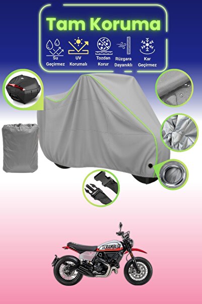 Dokaca Neo حقيبة خلفية رمادية نيون قماش مجدّل متوافقة مع دوكاتي سكرامبلر أورب...