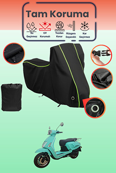 Dokaca Neo غطاء دراجة نارية متوافق مع أباتشي ترو 125، غطاء واقي أسود نيون قما...