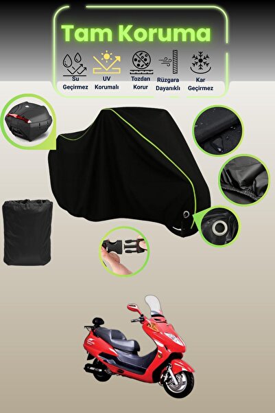 Dokaca Neo قماش دراجة نارية متوافق مع قماش مجدّل قفلًا وحقيبة خلفية باللون ال...