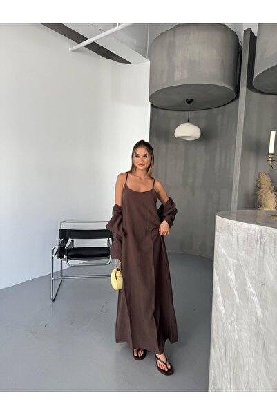 NOVEMBER Fashion mango model Gömlek Askılı Elbise Takım