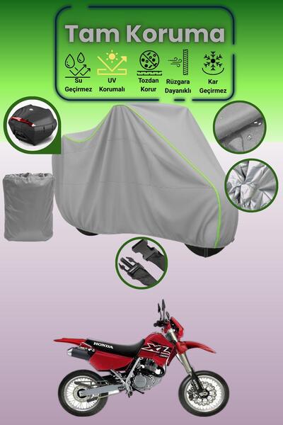 Dokaca Neo حقيبة خلفية رمادية نيون قماش مجدّل متوافقة مع هوندا XL 200، غطاء م...