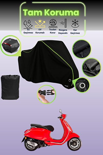 Dokaca Neo حقيبة خلفية وقفل أسود نيون قماش مجدّل متوافقة مع Vespa Sprint S 12...