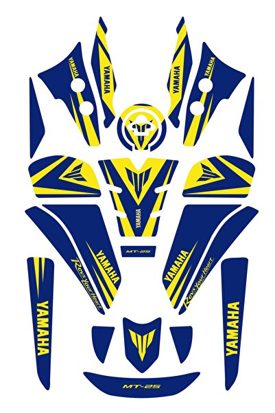 Yamaha MT25 Tank Pad Sarı Lacivert 2020-2024 Uyumlu