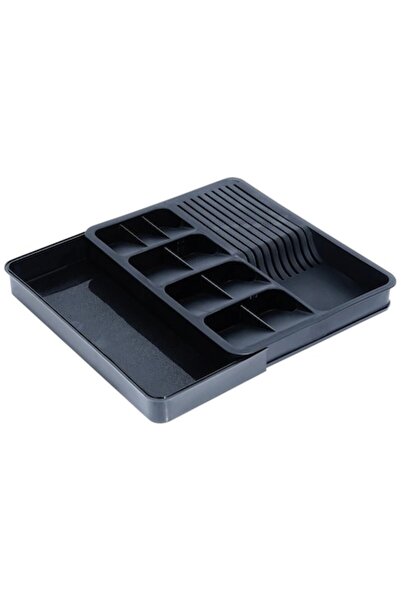 Vilde Expandable Cutlery Organizer, Black, 40x31-45 cm, 8-10 Compartments