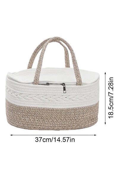 Generic Portable nursery storage basket, baby diaper organizer with cotton rope, baby shower gift for newborns