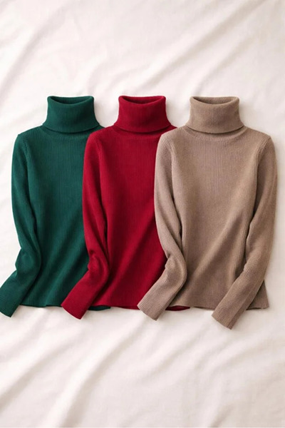 pepule Turtleneck Sweater 3-Piece Ready Pack Seasonal Savior Piece Cotton Turtleneck Slimfit