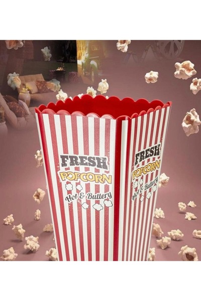 Charlotte Candle Movie Day Xl Kırmızı Popcorn Patlamış Mısır Kovası - Çerezli...