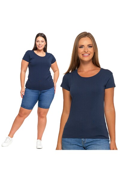 MORAJ Tricou damă cu mânecă scurtă, model clasic, bleumarin