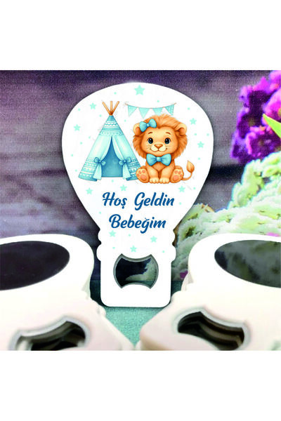 ege ajans tasarım 10 adet (kartlı ve jelatinli) aslan konsept bebek doğum 1 y...