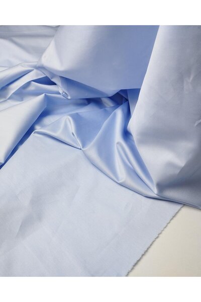 Kumaş Parça Cotton Satin Fabric in Blue Color (Width 150 cm X Length 280 cm)