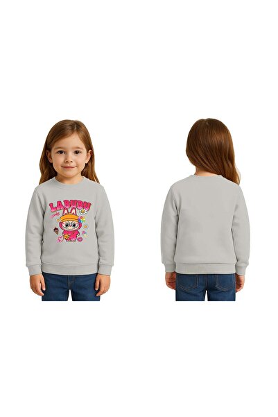 SEDİRLİ Unisex Labubu Printed Children's Swaetshirt 3 Thread Raster