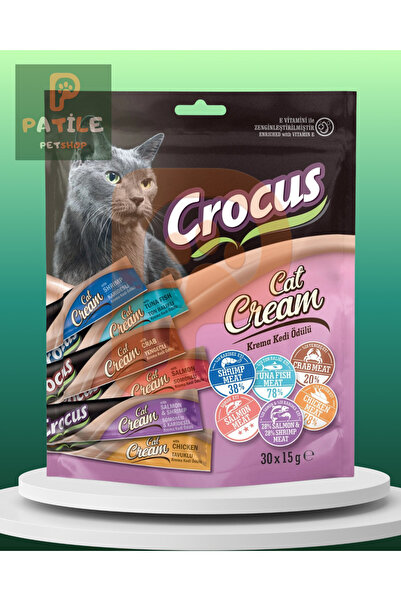 Crocus Multipack 6 Çeşit Krema Kedi Ödülü 30 × 15 gr – Zengin Lezzet, Yüksek ...