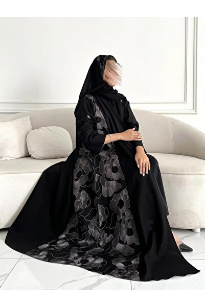 OLGA-ABAYA عباية أنيقة عصرية من آولجا القماش كتان مطرز وقصة العباية ربع كلوش ...