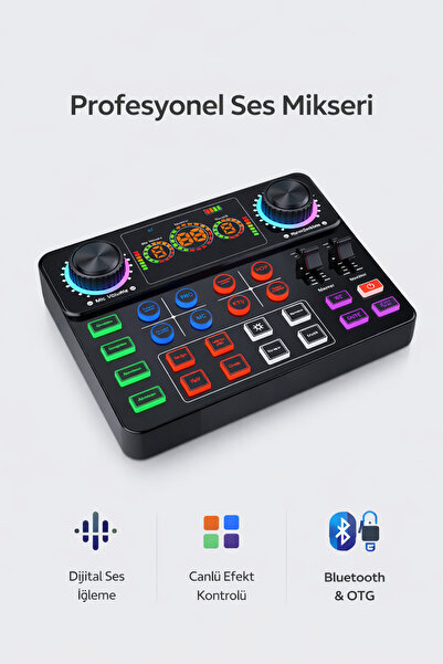 VOOKA Profesyonel Ses Mikseri Bluetooth 5.0 USB-C OTG Canlı Yayın Podcast Onl...