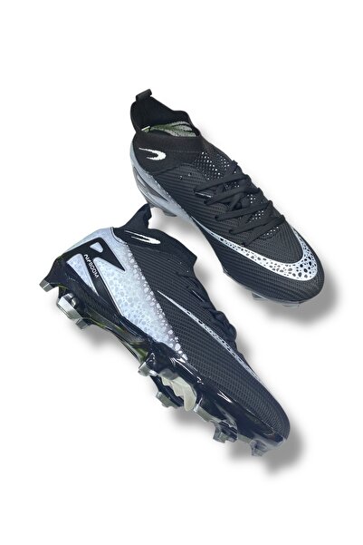 güneşayakkabı 610 Süperfly Özel Taban Çoraplı Krampon Siyah Gümüş Desenli
