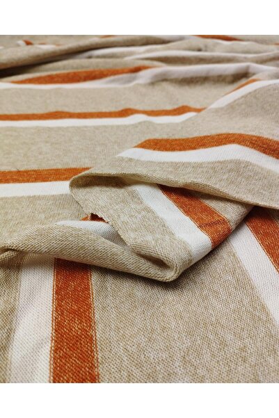 Kumaş Parça تريكو رقيق محبوك باللون البيج والبرتقالي والإكرو (العرض 140 سم × ...