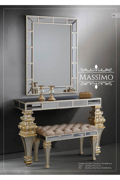 Dekordelisi Antik Avantgarde LuxuryMobilya Poliüretan Dolu Döküm Bej Puflu 3 ...