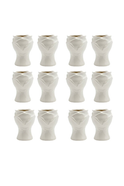 mawfoor Luxury white ceramic incense burner sets with a modern design - 12 pieces