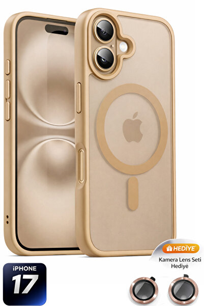 Tech&bello accessories iPhone 17 Compatible Case with Magsafe Feature, Camera Lens Gift, Anti-Fingerprint Protective Cover